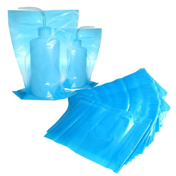 Malwaker Tattoo Wash Bottle Covers Sleeves 250pcs Disposable Tattoo Bottle Bags Squeeze Bottle Bags Covers For Tattoo Bottles Tattoo Machine Accessories Tattoo Bag Accessories (Blue)