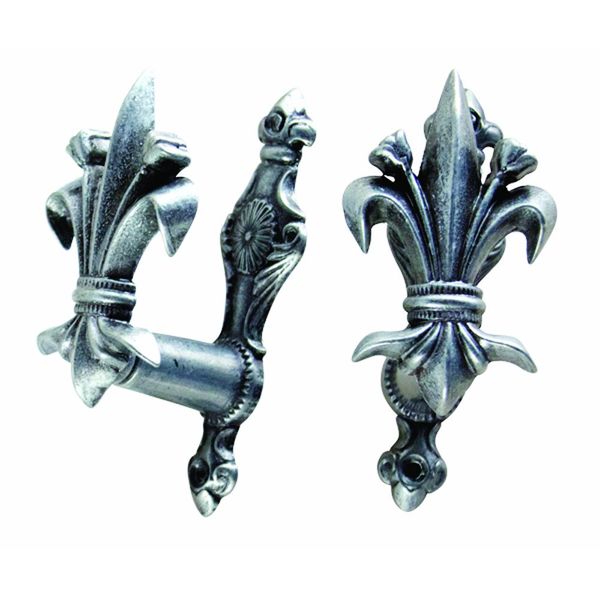 Denix Fleur de Lis Hangers, Antique Gray