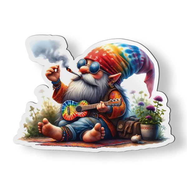 Hippie Gnome Peace Magnet - Car Fridge Locker - 3.5"