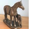 LEONARDO Horse Mare & Foal figurine aged bronze effect, Bronzed Reflections range, gold gift box