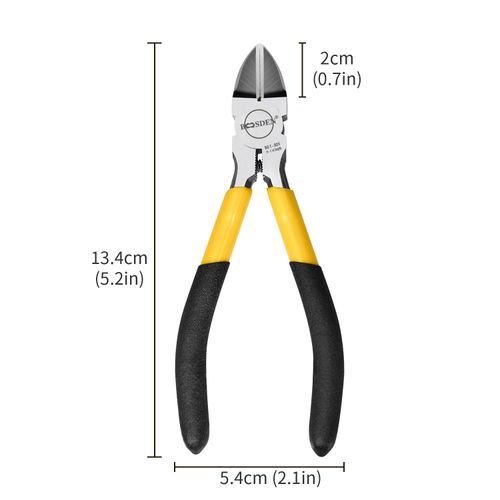 BOOSDEN 5" Wire Cutters, 5 Pack, Precision Cutting Pliers, Ultra Sharp Wire Snips Wire Clippers, Spring Loaded Flush Cutter, Diagonal Cutting Pliers for Jewelry Making Crafting, Wire Cutters Set