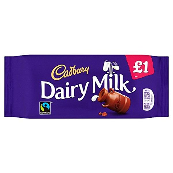 ( 17 Pack ) Cadbury Dairy Milk £1 Chocolate Bar 95g