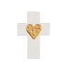 Mud Pie Ceramic and Gold Heart Cross; 6" x 4"