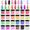 TEEROVA 24 Colors Acrylic Powders Set, Professional Popular Colored Acrylic Nail Powder for Nail Art 3D DIY Tips Decoration, DIY Starter Kit Nail Extension Powders