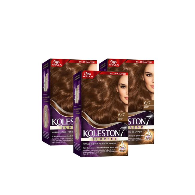 Wella Koleston Supreme Saç Boyası 6/7 Çikolata Kahve x3'lü set