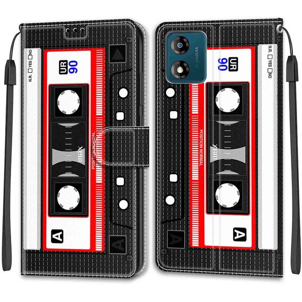 KENHONER Phone Case for Motorola Moto E13, Magnetic Closure Cover Case Card Slots Kickstand Shockproof Protective Case for Motorola Moto E13