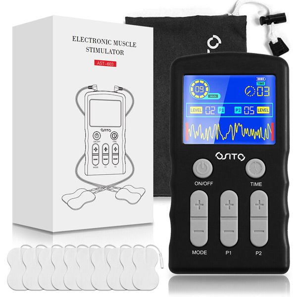 EMS Pulse Muscle Stimulator 25 Modes Dual Channel Massager Improve Body Health