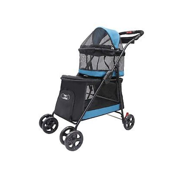 PETIQUE Pet & Pets Double Decker Pet Stroller, 11.53 Pound, Teal