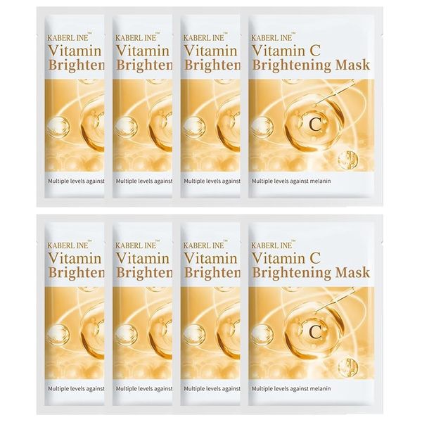 8 Stück VC Gesichtsmaske Frauen, Masken Beauty, Hydrating Anti-ageing Face Masks, Feuchtigkeitsmaske Haut Aufhellen Sheet Mask Gesicht, Gesichtsmasken & Gesichtskuren Tuchmaske