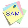 SAM Rubber Stamp Size 1/2" Tall x 1-1/2" Wide