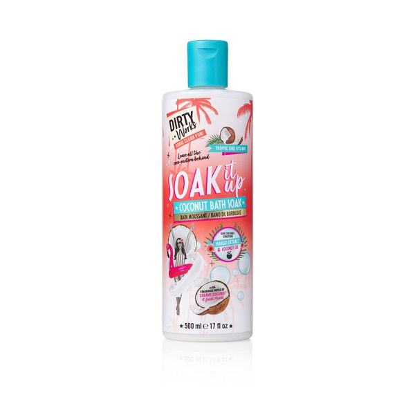 Dirty Works Soak It Up Coconut Bath Soak, Moisturising Vegan Bubble Bath, 500ml