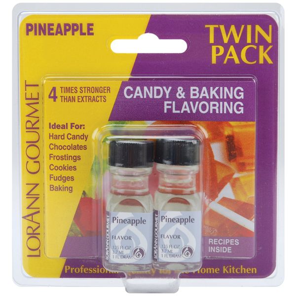 LorAnn Pineapple SS Flavor, 1 dram bottle (.125 fl oz - 3.7ml - 1 teaspoon)- Twin pack blistered