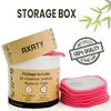 AXATY 3-Layers 20 Reusable Makeup Remover Pads-Organic Bamboo Cotton Rounds Eco-Friendly Reusable Face Pads Makeup Remover for All Skin Types with Cotton Draw String Laundry Bag (8cm)