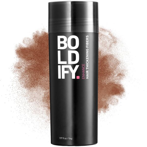 BOLDIFY Hair Fibres for Thinning Hair (AUBURN) - 56g Bottle - Undetectable & Natural Hair Filler Instantly Conceals Hair Loss - Hair Powder Thickener, Topper for Fine Hair for Women & Men