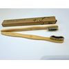 4 Pack Bamboo Toothbrushes Biodegradable Soft Medium Charcoal Bristles