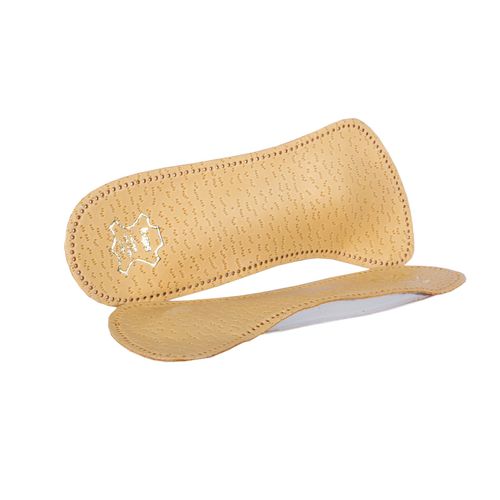 Kaps Orthotic 3/4 leather insoles with longitudinal and transverse arch support, Flamenco, 37 EUR / 4 UK / Women, Natural