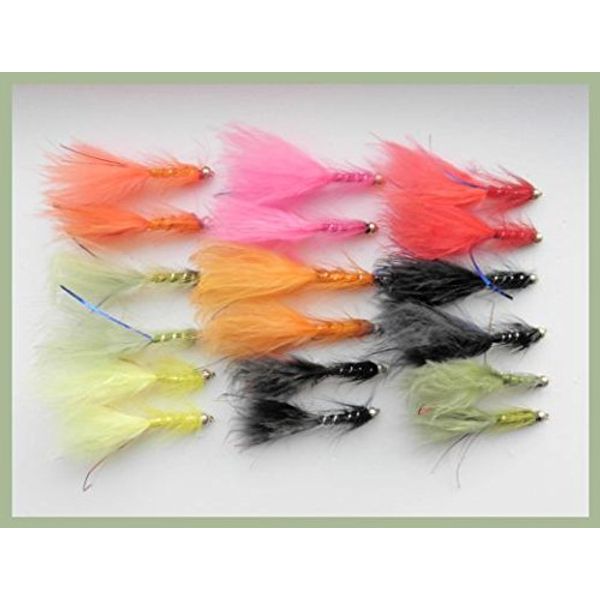 Flash Damsel Trout Flies, 18 Per Pack, 9 Colour Combinations, Size 10