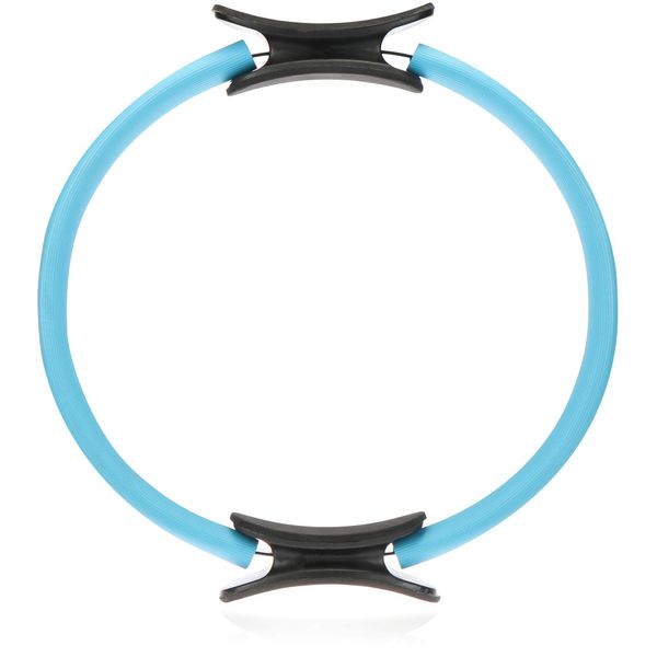 com-four® Pilatesring - Widerstandsring für Yoga und Pilatestraining - Fitnessgerät für Oberschenkel und Arme - Durchmesser 38 cm (01 Stück - schwarz/blau)