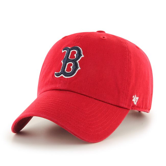 47 Brand Boston Red Sox Clean Up Adjustable Hat - Dark Gray/Red, Unisex,  Adult - MLB Baseball Cap