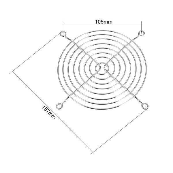 sourcing map Cooling Fan Grill Metal Finger Guard 157mm x 157mm for 120mm x 120mm Fan Pack of 5