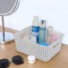 Bblina 6-Pack Small White Plastic Weave Rattan Storage Basket Box