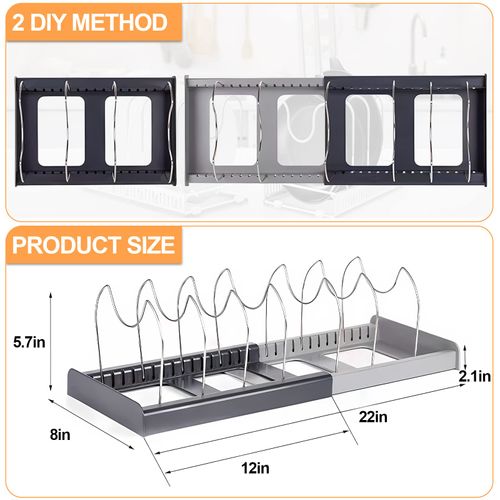 Engorgio Adjustable Shopping Bag Organizer - Great for Storing Folded Cloth, Paper, Lunch & Reusable Food, Shopping & Gift Bags