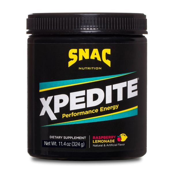 SNAC XPEDITE Preworkout Performance Energy Drink Supplement, Raspberry Lemonade Pre Workout Powder, (24 Servings)