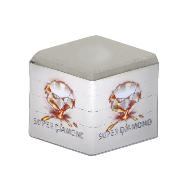 Super Diamond Pool cue Billiard Chalk - Grey - White Box - One Piece