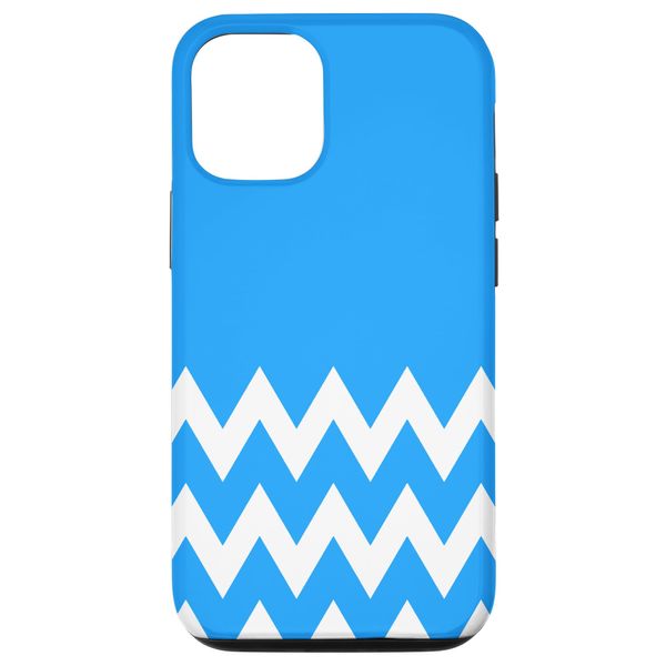 iPhone 13 Pro RETRO ZIGZAG CHEVRON PATTERN BLUE AND WHITE Case