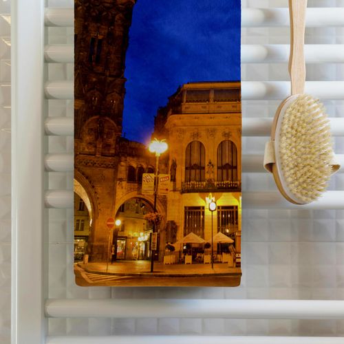 3dRose 15x22 Hand Towel - Powder Tower, Gothic, Prague, Czech Republic - EU06 SWS0005 - Stuart Westmorland Prague
