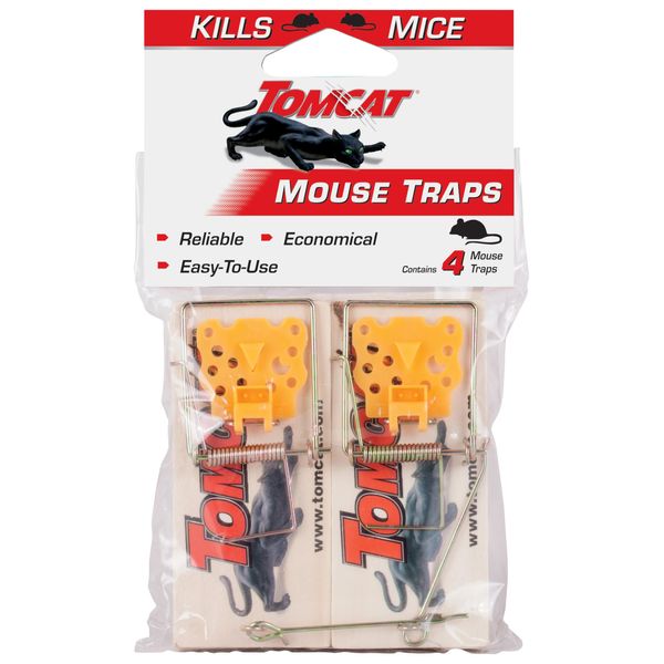 Tomcat Mouse Traps (Wooden), 4 Traps