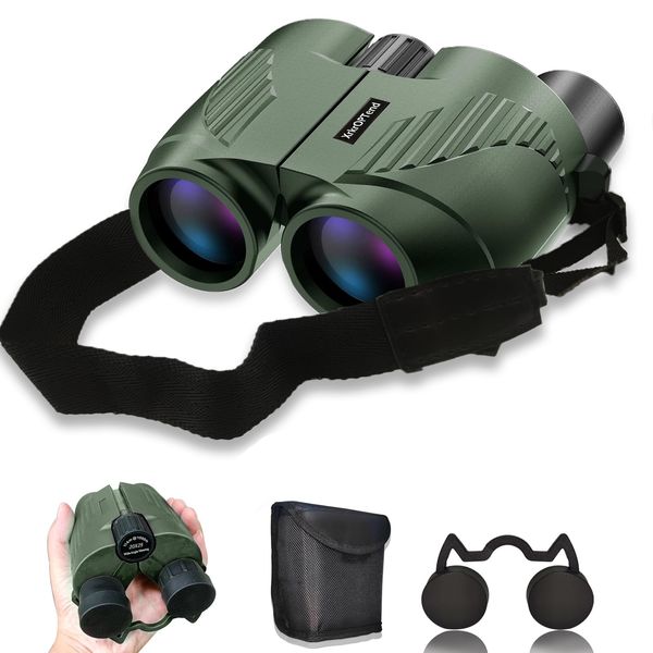 XrkrOPTend 20x25 Compat Binoculars with Strap for Kids and Adults, Sharp Clear, Low Light Night Vision Mini Stargazing Binoculars for Bird Watching,Hiking Outdoor, Alaska Cruise, Super Bowl Concert