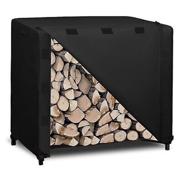 4 Feet Outdoor Log Rack Cover Waterproof Weatherproof Firewood Cover with Ope...