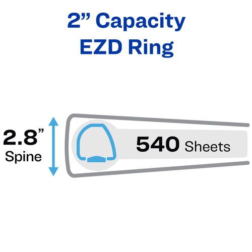 Avery Heavy-Duty View 3 Ring Binder, 2" One Touch EZD Rings, 1 Purple Binder (79777)