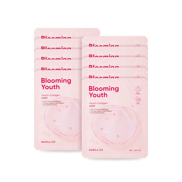 [Vanillaco] Blooming Youth Peach Collagen Mask Sheet 20ml 10 sheets - Non-acidic moisture ampoule wrinkle improvement