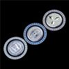 (MHNETY) Suitable for Benz Engine Start Button Rhinestone Swarovski Train Engine Button Cover Button Switch Decorative Cover. Two-Piece Suit (Pink)