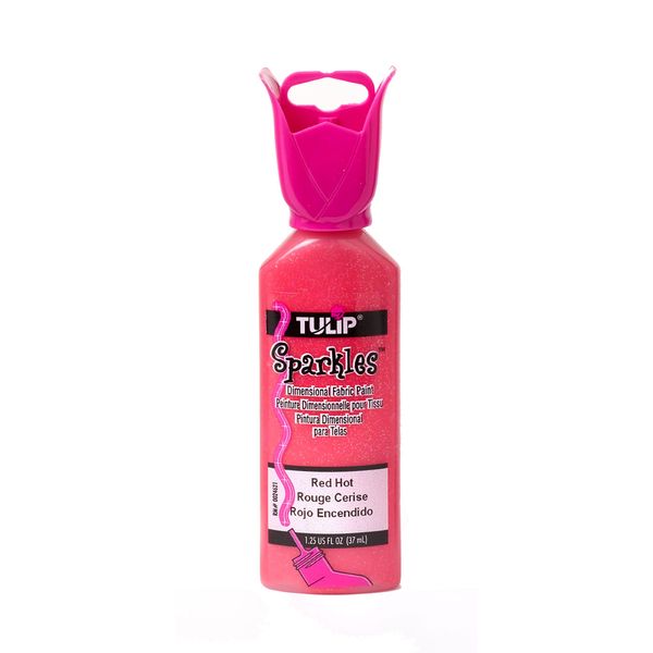 Tulip 1.25oz 3D Fabric Paint Sparkle Red Hot