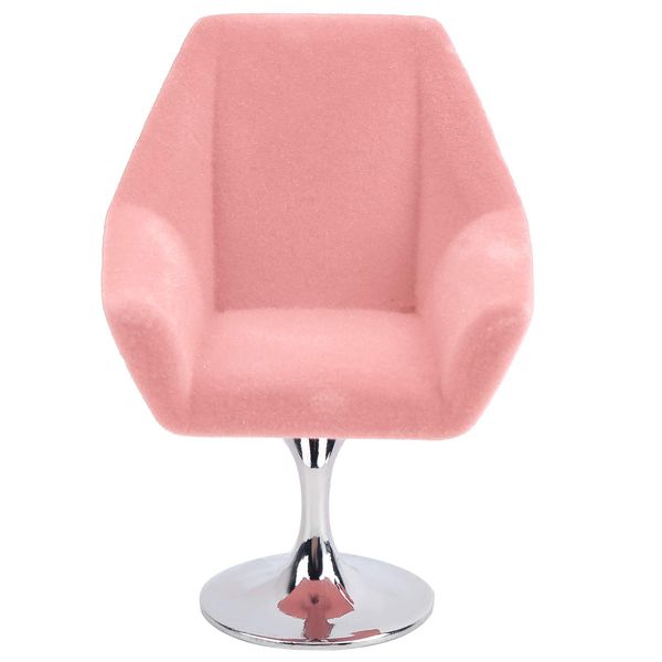 Mini Dollhouse Sofa Chair, 1:12 Miniature Armchair Miniature Doll House Rotate Flocking Chair Mini Flocking Sofa Furniture Model Decoration Dollhouse Accessory()