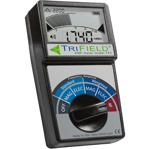 TriField EMF Meter Model TF2 – Detect all 3 types of Electromagnetic Radiation in 1 Handheld Device: Radio (RF), Magnetic (MF) and Electric Fields - 5G, Cell Towers, WiFi, Bluetooth, and Smart Meters