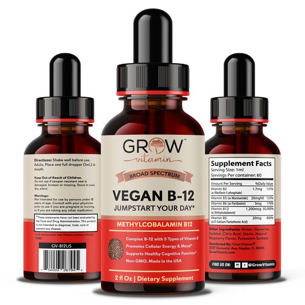 Vitamin B12 Sublingual Liquid 🩸Drops 24000MCG⛑ Natural Energy Booster  (2 oz)