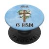 Roses Flowers Christian Cross Easter Jesus Is Risen Decor PopSockets Swappable PopGrip