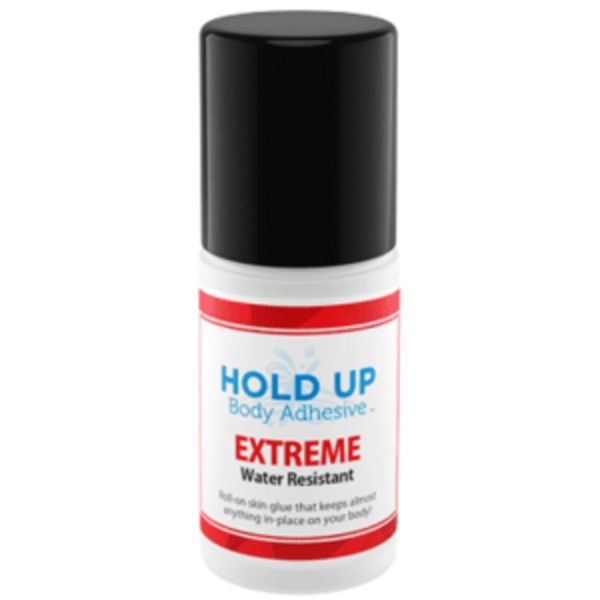 Hold Up Body Adhesive Extreme - Roll On Skin Adhesive for Compression Stockings, Socks, Clothing, Costume, Fashion, Dance - Hypoallergenic & Skin-Friendly Formula, Water Resistant - 2 oz. Bottle