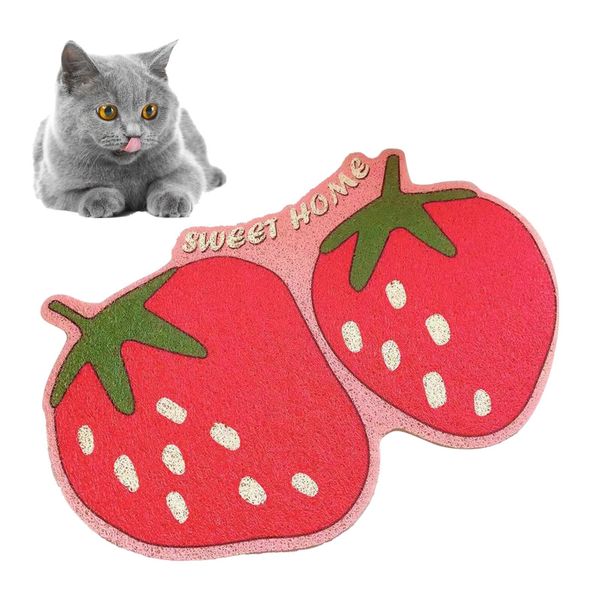 Fruit Shape Cat Litter Mat Skid Resistance Easy To Clean For Pet Food NF9