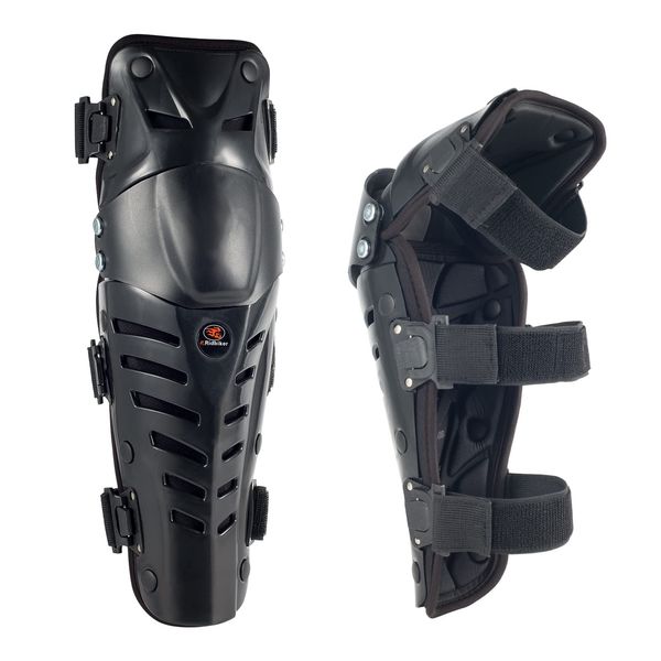 Motorcycle Shin Guards Protective Gear Leg Armor Dual Axis Pivoting Knee Hard Collision Avoidance Knee Shin Guard Add Impact Foam (Regular, Black)