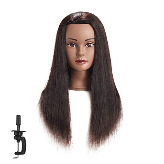 100% Human Hair Mannequin Head For Braiding Manikin Head For Hairdresser  Professional Cosmetology Dummy Head