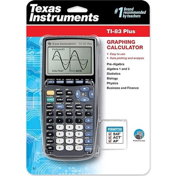 Texas Instruments TI-83 Plus Programmable Graphing Calculator (Packaging and Colors May Vary)