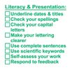 Science Marking 8 Point Checklist Teacher Stamp. Medium Format (5x5cm) (Green)*