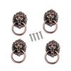 GDQLCNXB Pull Handle Metal Lion Headfor Drawer Dresser Knobs Pull Handles with Drawer Ring 1.57 x 2.64 Inch Pulls Handle Knobs 4Pcs