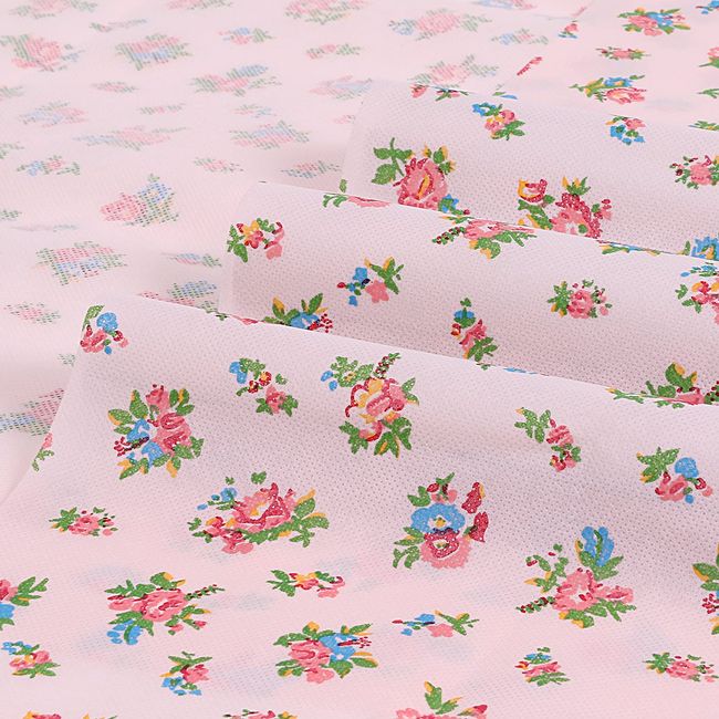 Astro 822-77 Non-woven Fabric Approx. 30.7 x 30.7 inches (78 x 78 cm), Pink, Small Floral Print, 3-Piece Set, Includes 3 Strings, Drawstring Bag, Making Small Items, Handmade, DIY Wrapping