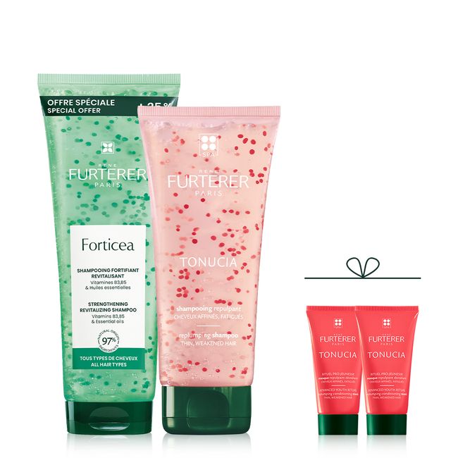 [Rene Furterer] Porticia 250ml &amp; Tonucia Deep Cleansing &amp; Moisture Volume Shampoo 200ml Duo (+60ml additional gift)